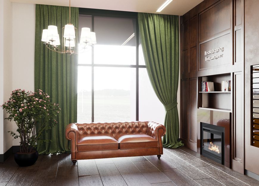 Мягкий диван, имитация камина, книга в руках... Мягкий диван, имитация камина, книга в руках...