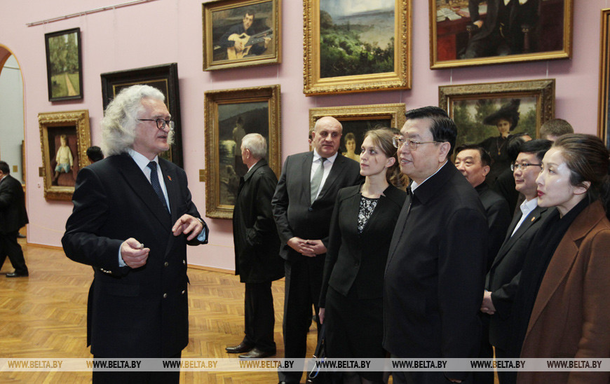Председатель Постоянного комитета Всекитайского собрания народных представителей Чжан Дэцзян посетил Национальный художественный музей Беларуси, 2018 год