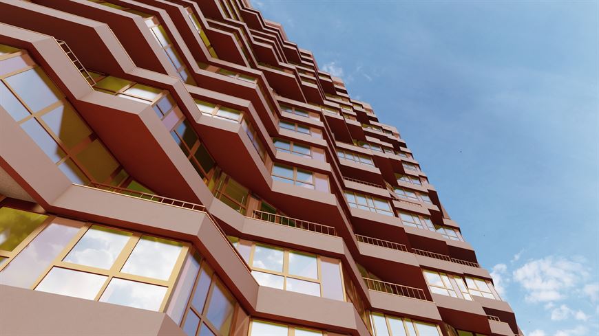 Треугольные балконы домов "Сантьяго" и "Лима" будут выглядеть так Треугольные балконы домов "Сантьяго" и "Лима" будут выглядеть так