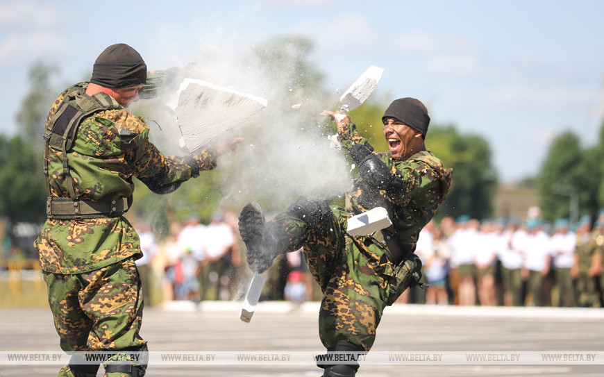 Брестские десантники к 90-летию ВДВ организовали шоу с показательными выступлениями, 2020 год