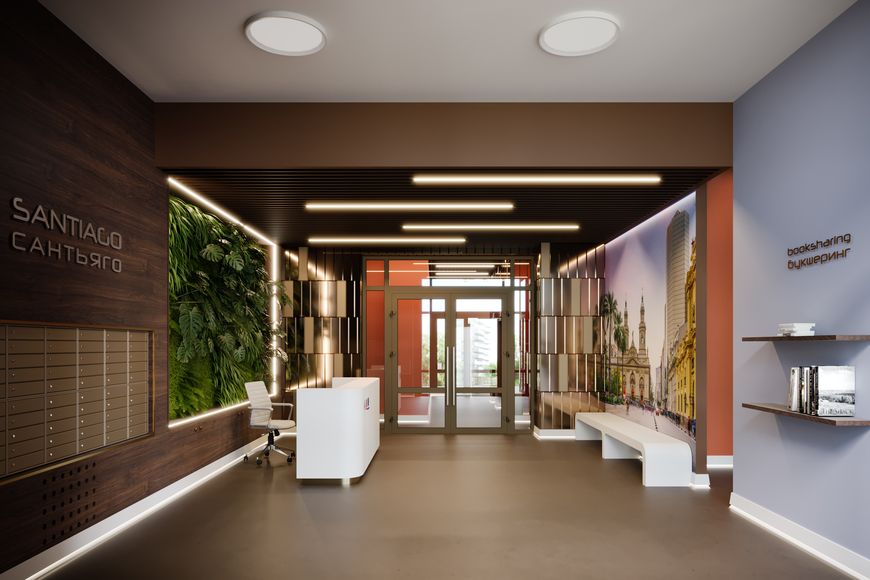 Дизайнерское лобби дома "Сантьяго" Дизайнерское лобби дома "Сантьяго"