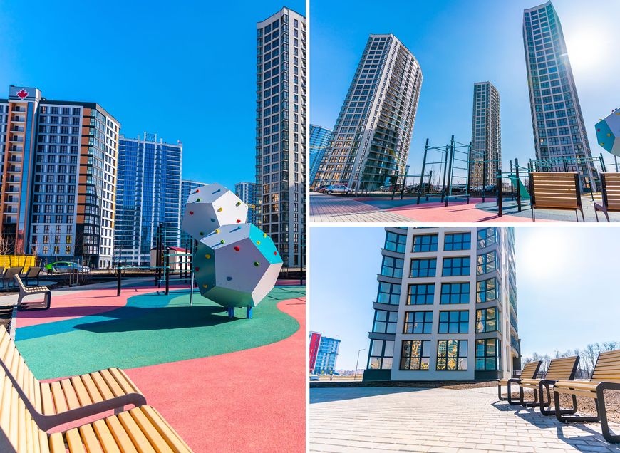 Квартал "Северная Америка", прилегающая территория, места отдыха, яркие городки Квартал "Северная Америка", прилегающая территория, места отдыха, яркие городки