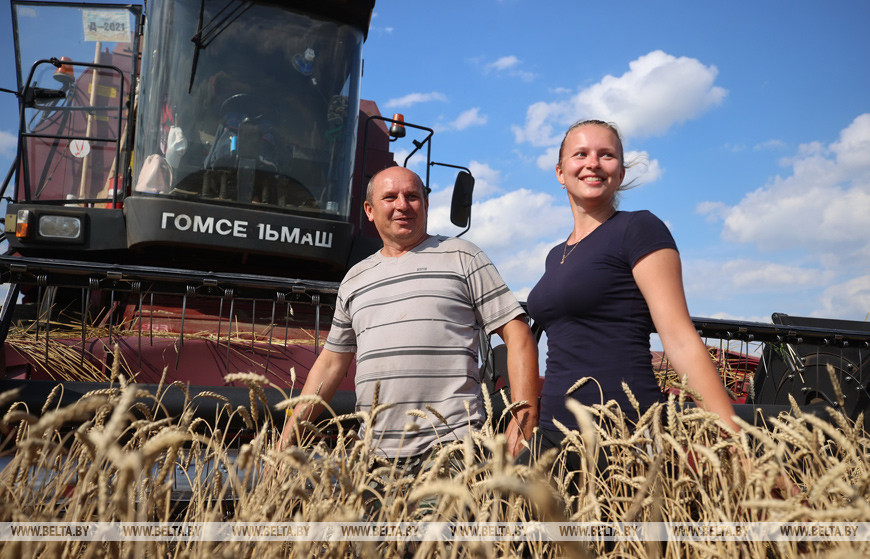 Жатва-2021. Журналистка Елена Худик помогает отцу на уборке урожая Жатва-2021. Журналистка Елена Худик помогает отцу на уборке урожая