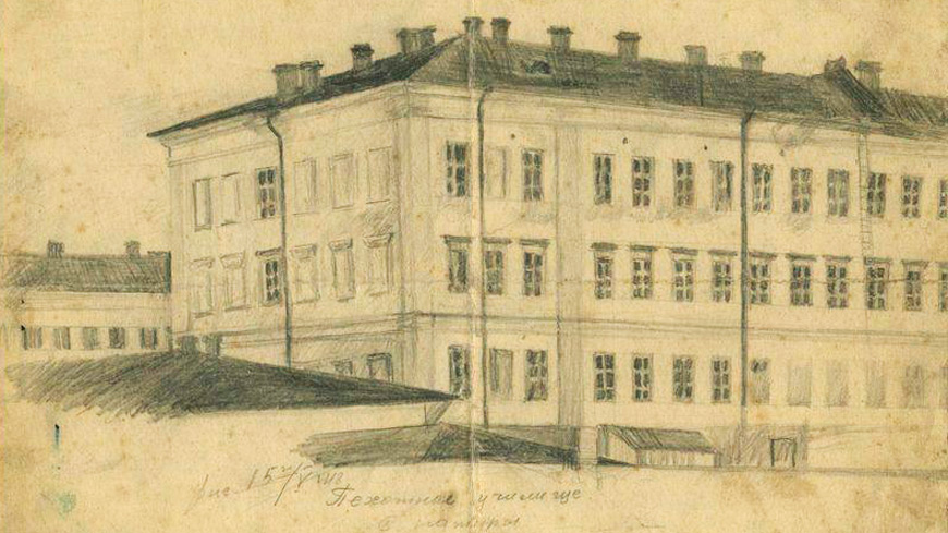 1948 год. Мастак Васіль Белан. Омскае ваенна-пяхотнае вучылішча імя М.В. Фрунзэ 1948 год. Мастак Васіль Белан. Омскае ваенна-пяхотнае вучылішча імя М.В. Фрунзэ