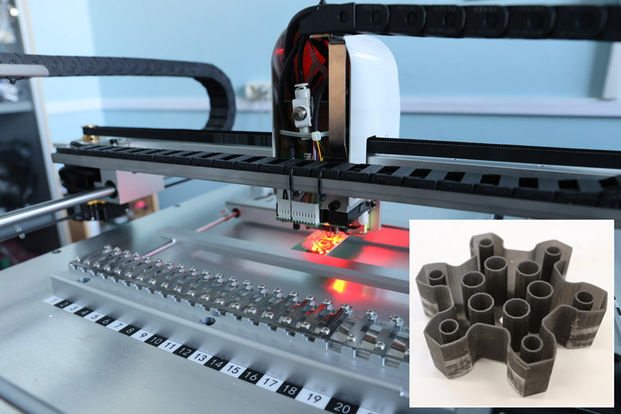 Автоматическая линия монтажа печатных плат для изготовления электронных модулей и элемент наноспутника, изготовленный на 3D-принтере