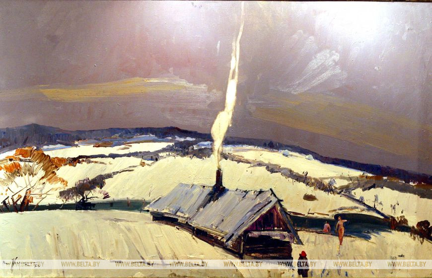 Репродукция работы Виталия Цвирко "Суботнi дзень. Лазня"