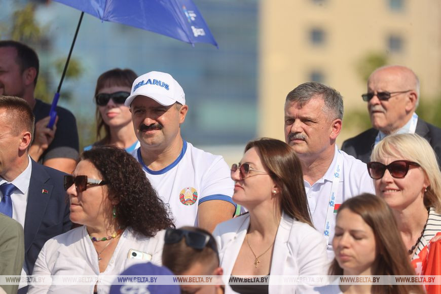 Президент НОК Беларуси Виктор Лукашенко и министр спорта и туризма Беларуси Сергей Ковальчук