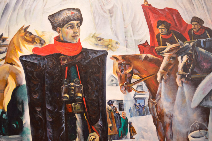 1976 год. Леонид Щемелев. "Генерал Лев Доватор". Фрагмент. Холст, масло 1976 год. Леонид Щемелев. "Генерал Лев Доватор". Фрагмент. Холст, масло